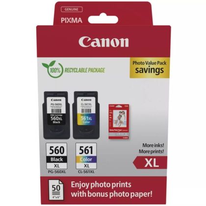 Консуматив Canon PG-560XL / CL-561XL PVP + Canon Photo Paper Variety Pack A4 & 10 x 15cm (VP-101)