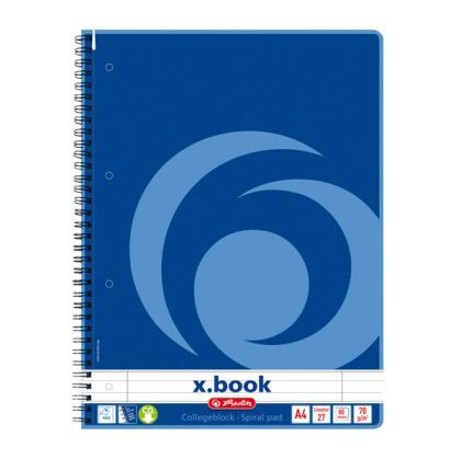 Тетрадка Herlitz X-book Меки корици, спирала, А4 80 л. с редове