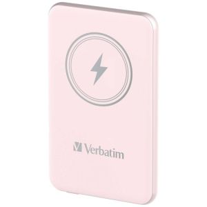 Външна батерия Verbatim MCP-5PK Power Pack 5000 mAh with UBS-C® PD 20W / Magnetic Wireless Charging 15W Pink