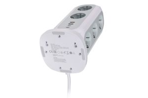 Разклонител Verbatim EUPT-01 EU Power Tower 11 AC with 2 x USB-C / 2 x USB-A