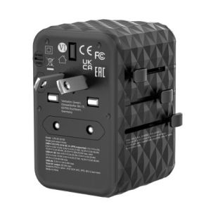 Адаптер Verbatim UTA-05 GaN III Universal Travel Adapter with 2 x USB-C PD 65W & QC 4+ / 2 x USB-A