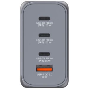 Зарядно устройство Verbatim GNC-200 GaN Charger 4 Port 200W USB A/C (EU/UK/US)
