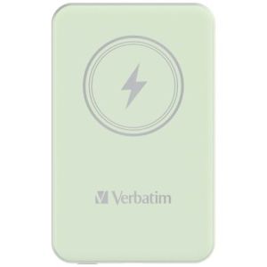 Външна батерия Verbatim MCP-5GN Power Pack 5000 mAh with UBS-C® PD 20W / Magnetic Wireless Charging 15W Green