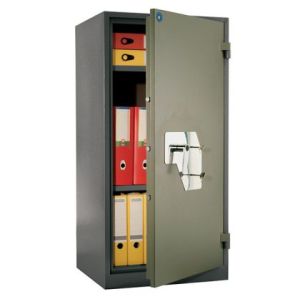 Брониран огнеупорен касов шкаф Brand Mauer 1260KL С 2 рафта, 60x52x122 cm / 50.6x42x108.2 cm, 72 kg Сив