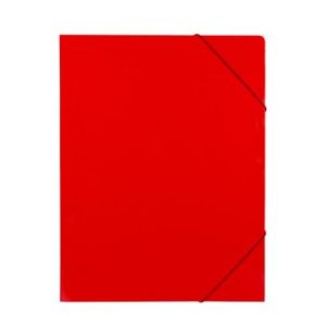 Папка с три капака и ластик Standard Червена