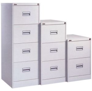 Шкаф за висящи папки Silverline SLV4M Единичен с 4 чекмеджета, 45.8x62.2x132 cm, Сив