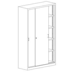 Метален шкаф Malow Office Locker SBM 222 С четири рафта, 100x43.5x199 cm Сив