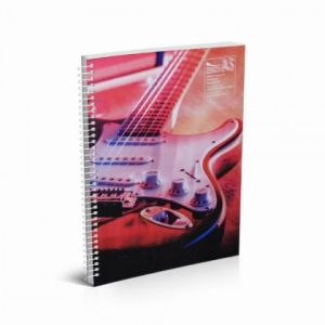 Тетрадка Multiprint Меки корици, спирала, 2 теми, А4 100 л. с широки редове