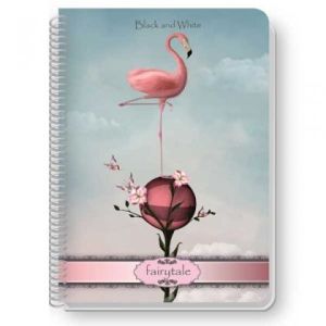 Тетрадка Black&White Fairytale Mix Ламинирани корици, спирала, офсет, 2 теми, А4 80 л. с редове
